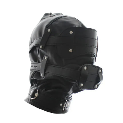 Leather Sexy Mask BDSM Adjustable Strap Character Party with Fake Penile Full Package Binding Couple Game Mask Flirting Hat 18+