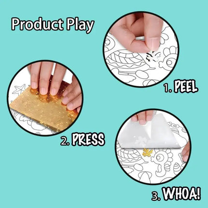 Foil Cartoon Stickers Set for Kids Creative Education Toys Animal Foil Art Craft Kit for Back to School Easter Birthday Gifts