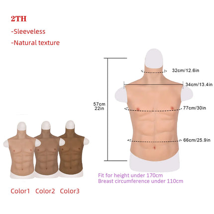 KnowU Muscle Suit Silicone Fake Chest Male Muscle for Cosplay Cross-dressing realistic Hunk silicone muscles