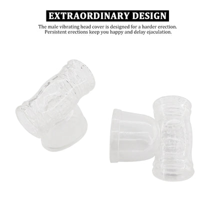 Transparent Magic Wand Headgear Attachments Penis Vibrator Masturbator AV Stick Head Cover Sleeve Sex Toys Erotic Accessories