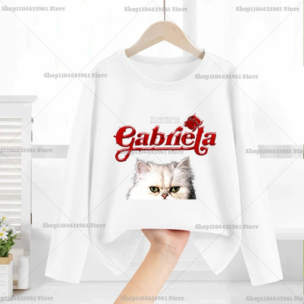 Katseye Child Long-Sleeved T-shirt Sweet Fashion Girl Shirts Spring Leisure Cotton Kid Tee Trendy Cool Clothes Top Birthday Gift