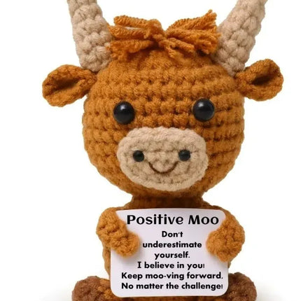 Positive Energy Pocket Hug Crochet Doll, Mini Handmade Knitted Plush Potato Turtle Vegetable Duck Funny Support Gift with Card