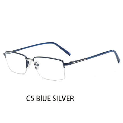 JMISUS 2025 New Arrivals Haft-rimless Prescription Glass Men Custom Rectangle Progressive Eyewear Fashion Optical Eyeglasses