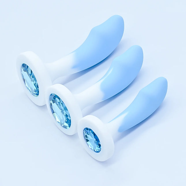 Silicone Anal Plug G-point Massage Gem Crystal Base Butt Plug Anal Masturbation Stimulator Anal Dilatancy Dildos Adult Sex Toys