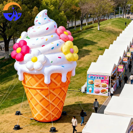 Custom Giant Inflatable Ice Cream Model Cartoon Dessert for Summer Outdoor Store Mall Advertising Decoration