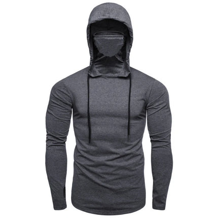 Balaclava Men Zip Hoodie Winter Warm Casual Sweatshirt Y2K with Hooded Face Mask Zipper Design Sports Jacket Outdoor Activities