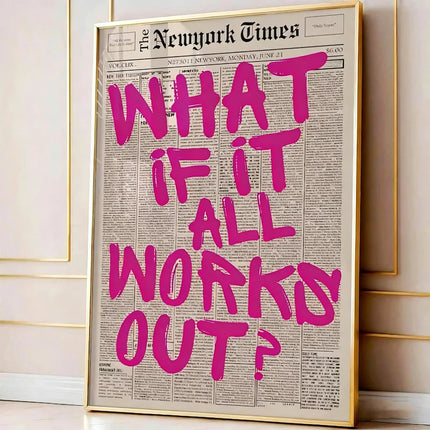 Retro-style "If All Goes Well" Newspaper Layout Posters, Stylish Wall Decorations Inspirational Posters, "If" Themed Posters