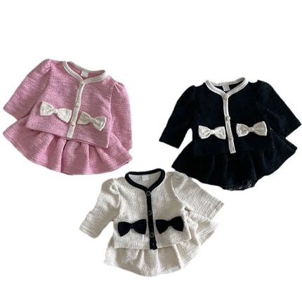 Baby's Sets Autumn Suit Fashionable Versatile Newborn Small Fragrance Style Autumn Two-piece Princess Clothes (excluding Hat)