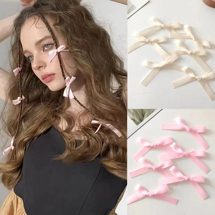 6Pcs/lot Colorful   Bowknot Hair Clip Fashion Sweet Ballet Cute Girl Barrettes Lace Hairpin Girls Hair Accessories New