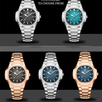 2025 New For Men Fashion Brand Male Watch Waterproof Luminous Stainless Steel Watches  Date Week Casual Quartz Men's Clock Reloj
