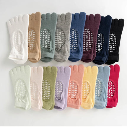 Women Five Toes Backless Yoga Socks Cotton Anti-Slip Indoor Fitness   Pilates Socks Ladies Ballet Dance Sports Socks Slipper
