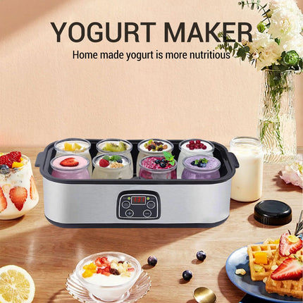 1.4L Electric Yogurt Maker Adjustable Temperature Time Yogurt Maker Machine with 8pcs Yogurt Jars for Milkshake Jam Ice Cream Pu