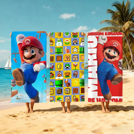 S-Super Towel Large Quick-Drying M-Mario-o Microfiber soft Beach Towel for Travel Fitness Sauna Bathing Camping Kids Gift