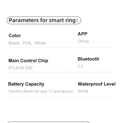 Smart Ring Couple Space Interaction Health and Sleep Monitor Multi Sport Mode Gesture Control 5ATM Waterproof with Charging Case