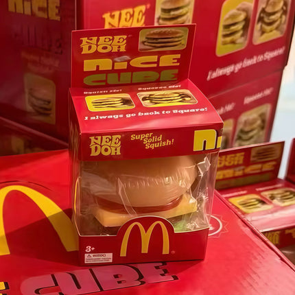 McNeedoh Burger Nee Doh Super Solid Squish Fidget Toy Stress Relief Hamburger Squeeze Sensory Toy