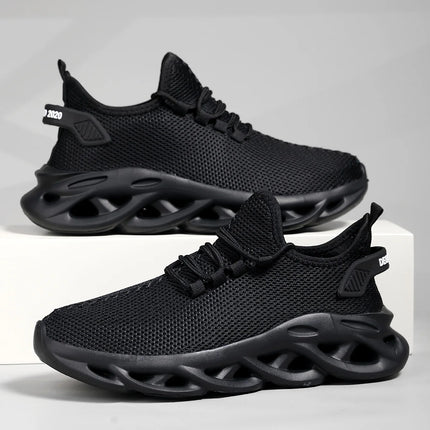 Men Sports Running Black Jogging Shoes Casual Sneakers Brown Outdoor Breathable Mesh Women Light Shock-absorption Black Tennis