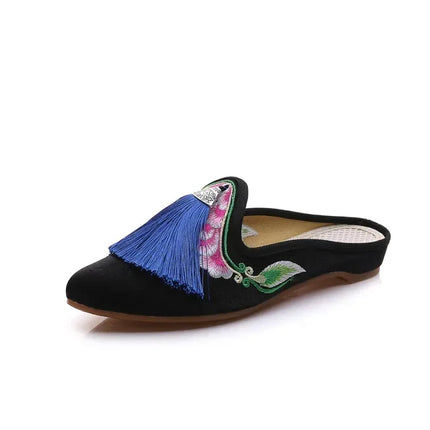 Chinese Style Summer Harajuku Slippers Women Shoes for Women Fashion Casual Vintage Embroidery Ethnic Style Streetwear