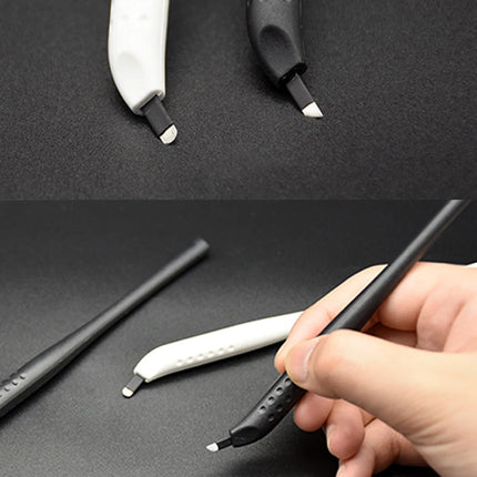 10Pcs Disposable Microblading Manual Pen Sterilized Permanent Makeup 3D Eyebrow Tattoo Pen