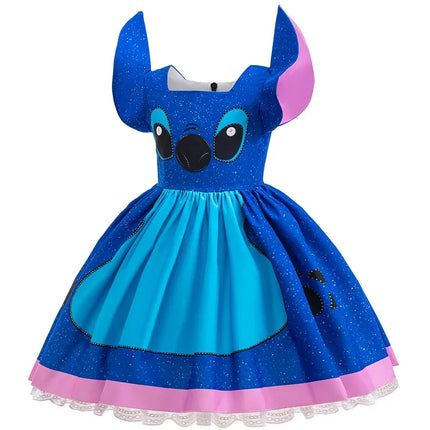 Disney Lilo&Stitch Girls Role Playing Dress Disneyland Travel Stitch Movie Hawaii Costume Frock Halloween Lilo Vestidos Frock
