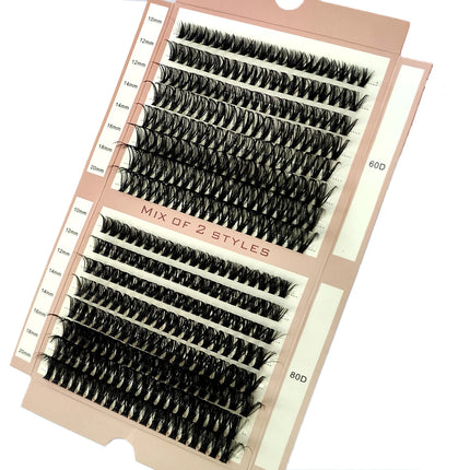 HBZGTLAD 16 Rows 5D Fluffy Cluster Lashes 60D-100D Mix Natural Thick Eyelash D/DD Individual Lashes 10-20mm DIY Lash Extensions