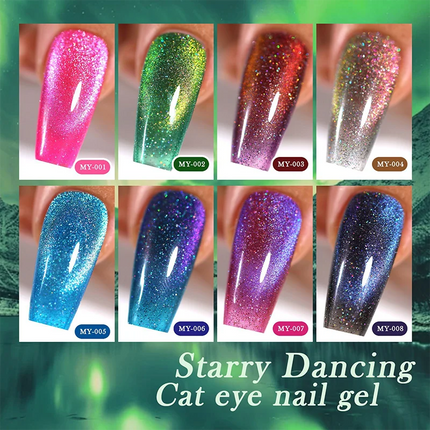 Romantic Galaxy Cat Eye Gel Nail Polish Semi-permanent Glitter Soak Off UV Holographic Magnetic Rainbow Gel for Nail Manicure