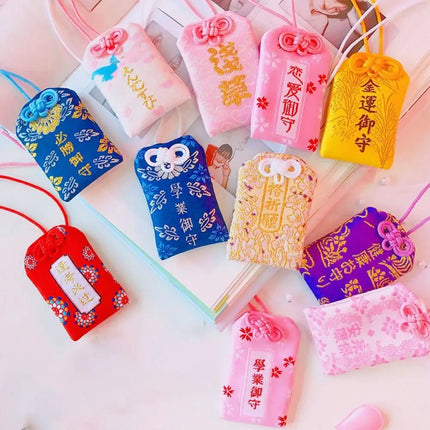 1pc Charms Wealth Bag Omamori Pray Health Safety Lucky Pendant Imperial Amulet Guard Keychain Couple Gift Fortune Beauty