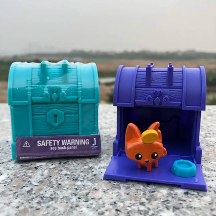 Animal Jam Adopt A Pet Treasure Chest Series Blind Box Collectible Desktop Ornaments Cute Animal Models Mystery Toys Kids Gifts