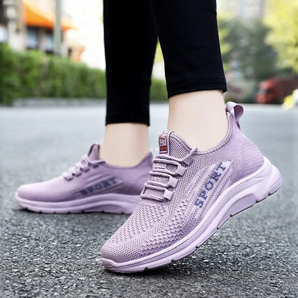 Sneakers 2025 New Fashion Wedge Platform Plus Size Casual Sports Shoes Women Lace-up Mesh Breathable Women's Vulcanized Shoes