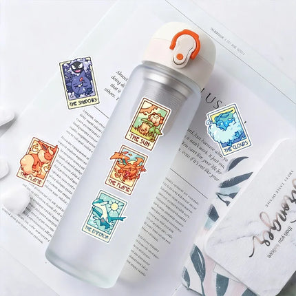 45Pcs/pack Pokemon Eevee Pikachu Tarot Card Stickers Anime Cartoon Vinyl Decals for Journal Laptop Water Bottle Decor Stickers