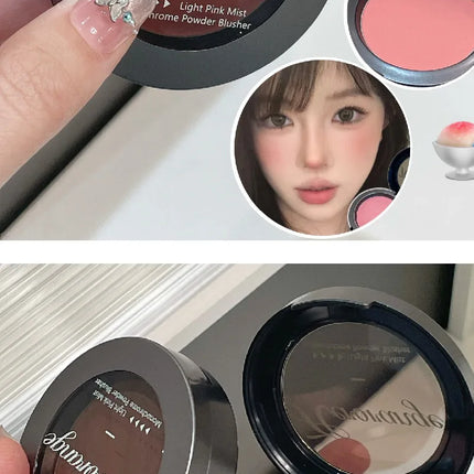 Monochrome Blusher Palette Matte Warm Brown Red Cheek Tint Face Contouring Waterproof Cosmetics Rouge Powder Soft Natural Makeup