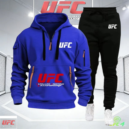 2026 New UFC Combat Cap Sport Shirt + Two-Piece Long Pants Fall/Winter Fashion Casual Outdoor Warmth and Protection Shirt - Fast