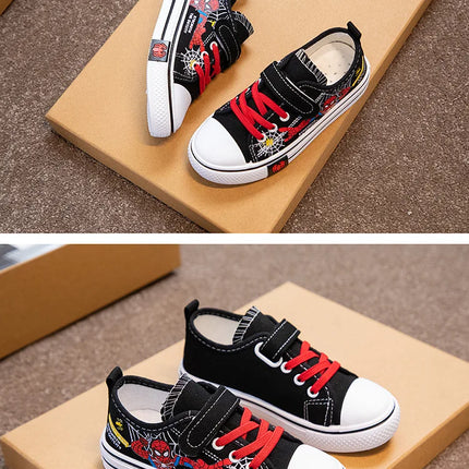 Marvel Kids' Casual Cartoon Canvas Shoes Fashion Spring Outdoor Shoes For Children Breathable Anti-slip Red Khaki Size 26-37
