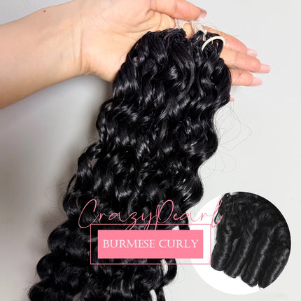 Crochet Human Hair For Black Women 100g/Pc Burmese Curly Crochet Human Hair Knotless Pre‑Separated Feather Crochet Invisible