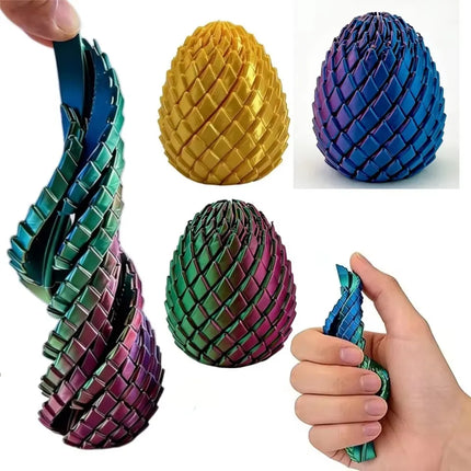 Fun 3D Printed Dragon Egg Spinning Fidget Toy Stress Relief Stretchable Deformable Sensory Fingertip Toy for Adults Kids Gifts