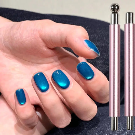 1Pcs Glass Bead Effect Nail Magnetic Stick ﻿Double Head Cat's Eye Magnetic Pen Strong Magnet Steel Ball Detachable Manicure Tool