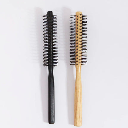 2pcs natural wooden handle cylindrical anti-static professional hair salon combs Special for real hair wigs