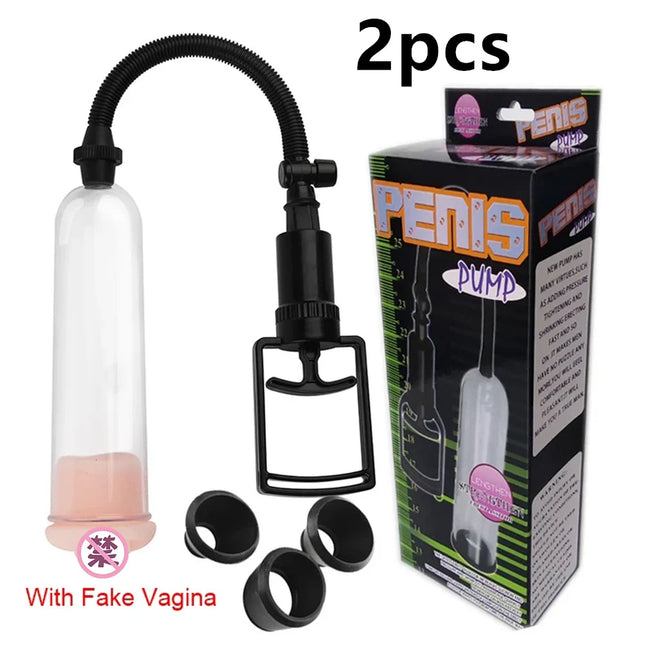 Man Penis Pump Manual Penis Enlarger Enhancement Erection Vacuum Pump Big Dick Glans Trainer Male Lasting Masturbator Sex Toys