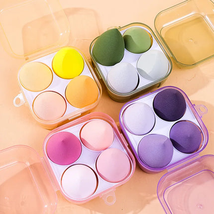 4PCS Beauty Eggs Set Seamless Smudging More Hygienic Prevents Bacteria Buildup Create A Flawless Makeup Look Beauty Egg Case