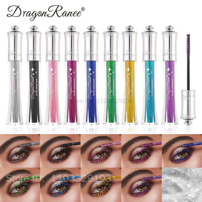 Shiny Diamond Colorful Mascara Blue Glitter Sparkling Waterproof Mascara Beauty Eyelashes Extension Quick Dry Shimmer Eye Makeup