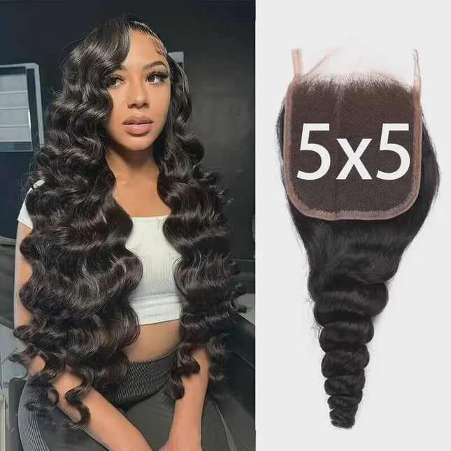 5x5 Transparent HD Lace Closure Loose Wave Human Hair Closure 22 Inch Invisible Ultra-thin 5x5 Lace Closure Brazilian Raw Virgin