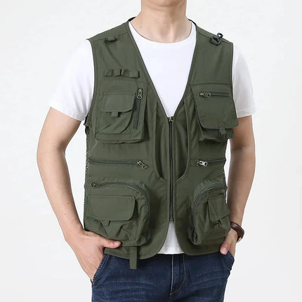 2026 Spring/Summer New Multi-Pocket Outdoor Workwear Tank Top Mesh Breathable Photography Fishing Tactical Vest