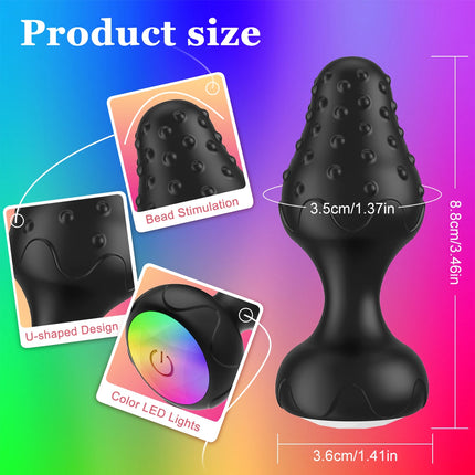 Remote Control Rotation Rose Butt Plug for Men Women Wiggle Anal Vibrator Gay Anal Plug LED Adult Sex Toys for Couples Supplies