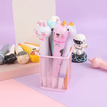 Squishy and Cute Kawaii Pen Kawaii Accessories Cute Girl Pens Animal Fruit Shaped Stress Relief Pens Cute School Supplies