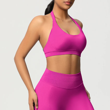 Women Sports Bra Seamless Halter Clothes Push-up Vest Brassiere Gym Top Backless Fitness Yoga Workout Running Underwear