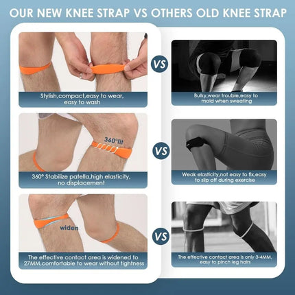 1/2PCS Silicone Knee Straps Anti-Slip Patella Tendon Protection Knee Brace Basketball Running Cycling Compression Knee Band