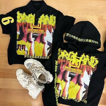 Vintage Sounds Collection Graphic T Shirts Goth Style Streetwear Harajuku Short Sleeve Y2k Tops Polo t shirt for men clothing