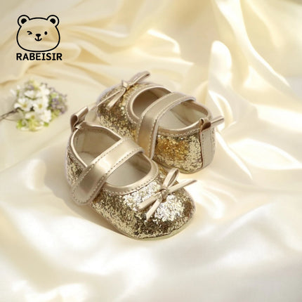 Baby girl princess shoes birthday shoes 0-18 months baby walking shoes soft soled bow shoes