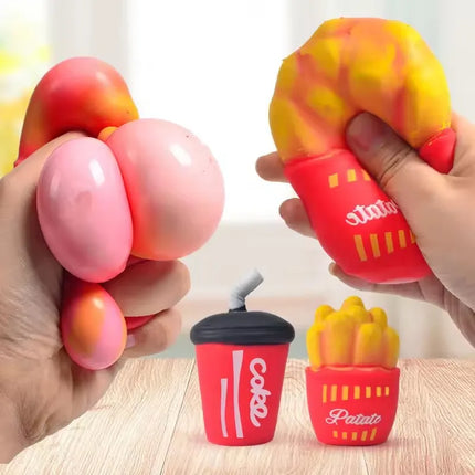 TPR Stress Relief Toys Release Decompression Squeezing Simulation Coke French fries Hamburgers Slow Rebound Birthday Gift