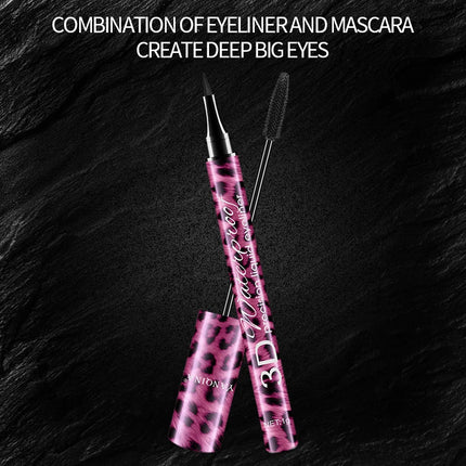 YANQINA Mascara with Eyeliner Combo Black Slim Drawing Line Smooth Definition Long Lasting Waterproof Eye Makeup 2 Pcs Set