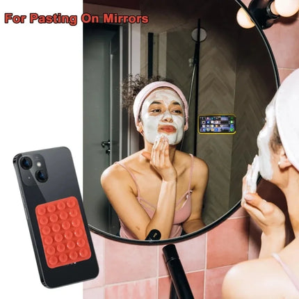 Double Sided Silicone Suction Pad Mobile Phone Holder Hands Free Accessory for Videos Selfies Party Gift Portable Phone Fixture